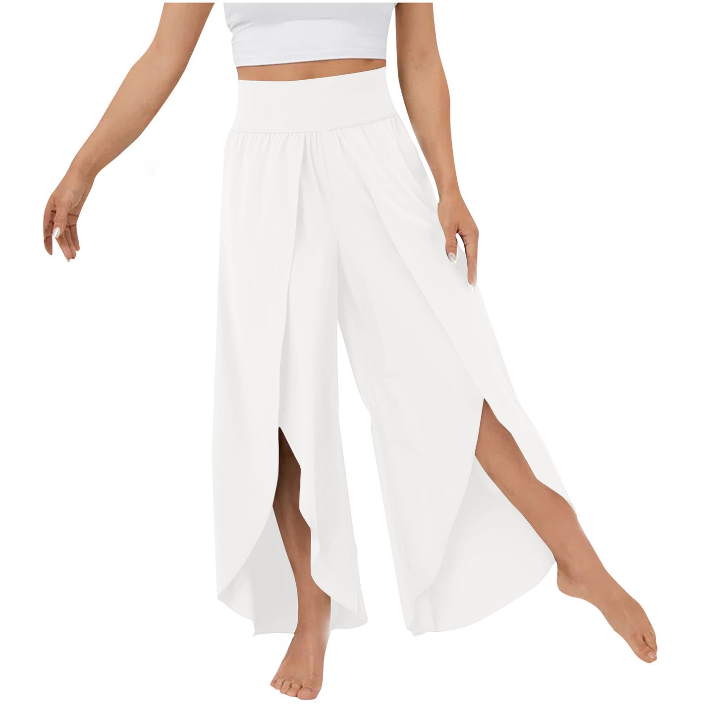 High Waist Wide Leg Trousers