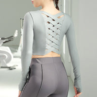 Cross Back Long Sleeve Yoga Top