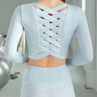 Cross Back Long Sleeve Yoga Top