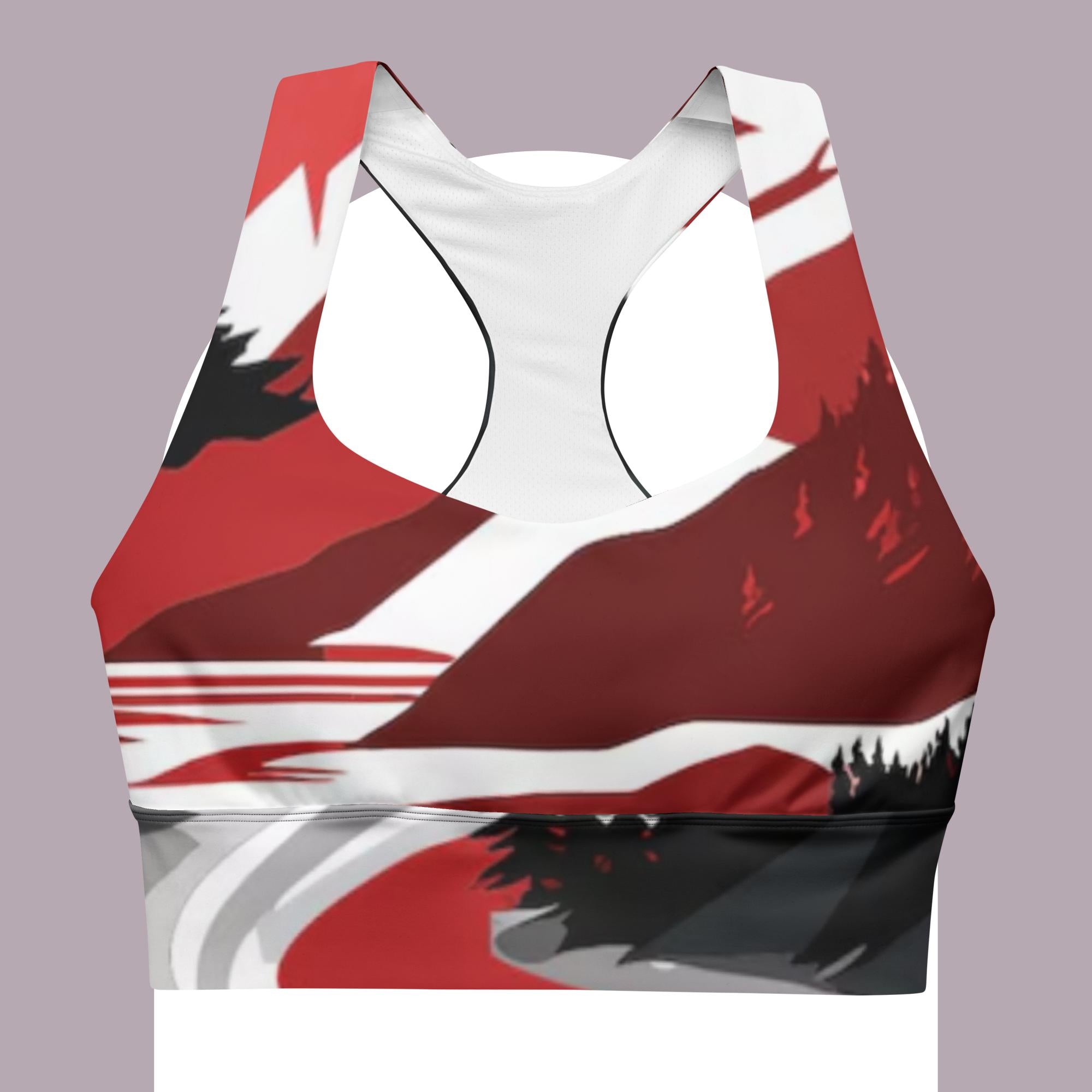 All-Over Print Recycled Longline Sports Bra